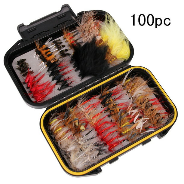 Fishing Tackle Set Kit 40 Piece Dry Flies Trout Fly Fishing Lures with Boxes